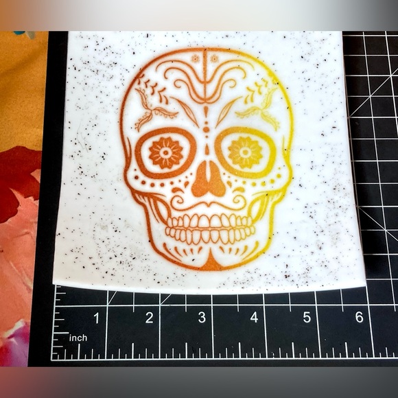 Studio Art Glass Hand Blown Sugar Skull Day of the Dead Hand Blown Glass Dish - Picture 6 of 10